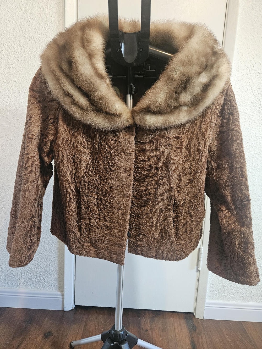Women's Brown Faux Fur-Trimmed Jacket